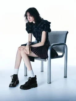 Ridged-Sole Side-Zip Combat Boots