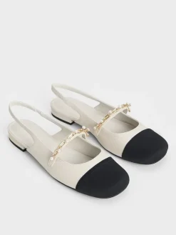 Rio Beaded Chain-Link Slingback Flats