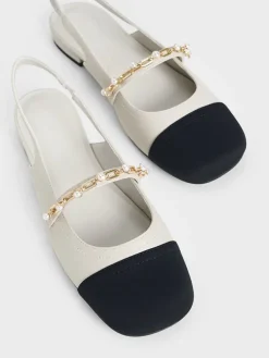 Rio Beaded Chain-Link Slingback Flats