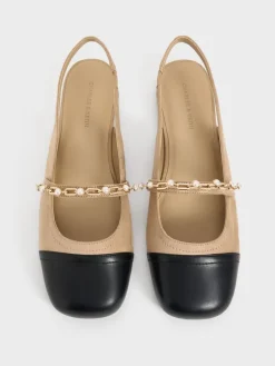 Rio Beaded Chain-Link Slingback Flats