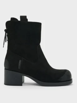 Rosamond Faux Suede Back-Lace Calf Boots