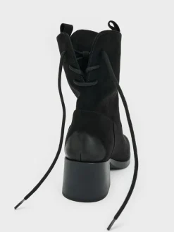 Rosamond Faux Suede Back-Lace Calf Boots