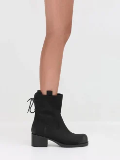 Rosamond Faux Suede Back-Lace Calf Boots