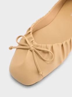 Ruched Bow Ballet Flats