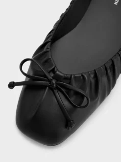 Ruched Bow Ballet Flats