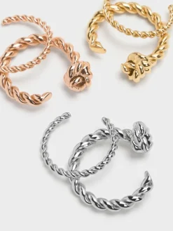 Sable Rope-Knot Two-Ring Set