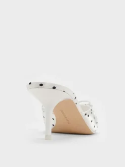 Sadira Satin Polka-Dot Heeled Mules