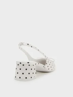 Sadira Satin Polka-Dot Slingback Pumps