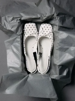 Sadira Satin Polka-Dot Slingback Pumps
