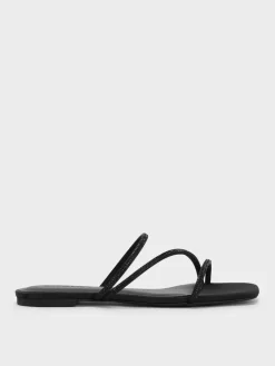 Satin Crystal Strappy Sandals