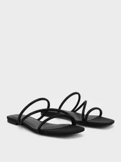 Satin Crystal Strappy Sandals