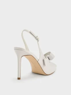 Satin Pleated-Strap Slingback Pumps
