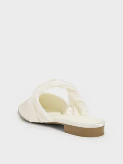 Satin Twisted-Strap Pointed Mules