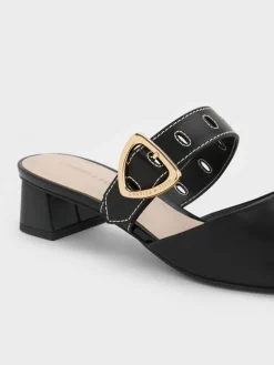 Sepphe Buckle-Strap Heeled Mules