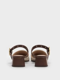 Sepphe Twill Buckle-Strap Heeled Mules