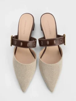 Sepphe Twill Buckle-Strap Heeled Mules