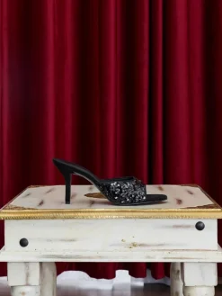 Sequinned Stiletto-Heel Mules