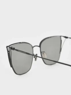 Shea Metallic-Rim Square Sunglasses