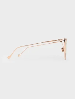 Shea Metallic-Rim Square Sunglasses