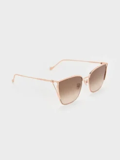 Shea Metallic-Rim Square Sunglasses