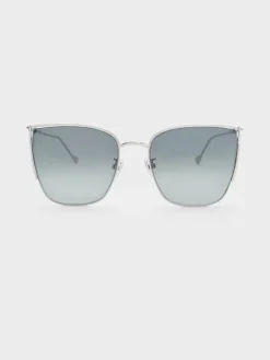 Shea Metallic-Rim Square Sunglasses