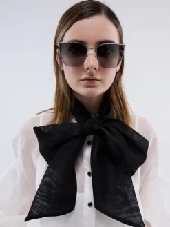 Shea Metallic-Rim Square Sunglasses