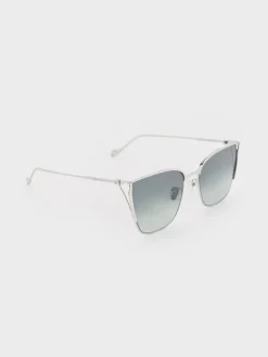 Shea Metallic-Rim Square Sunglasses