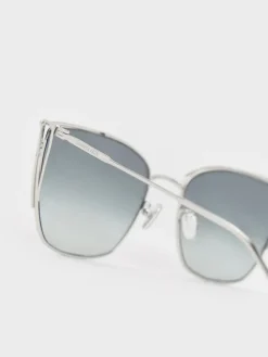 Shea Metallic-Rim Square Sunglasses