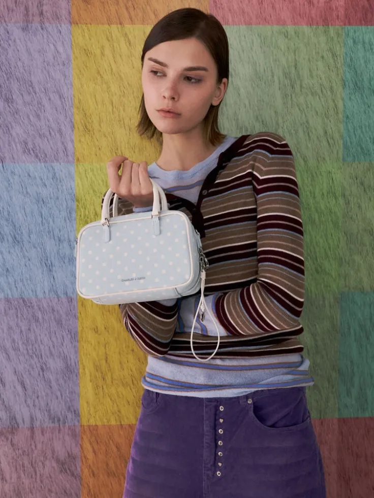 Sianna Polka-Dot Bowling Bag