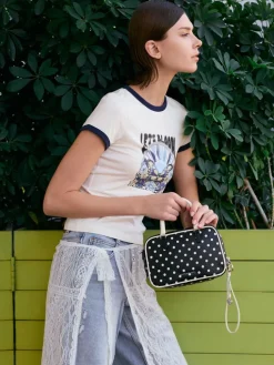 Sianna Polka-Dot Bowling Bag