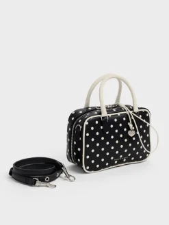 Sianna Polka-Dot Bowling Bag