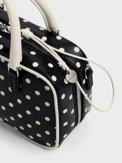 Sianna Polka-Dot Bowling Bag