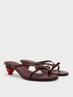 Sonali Bow Strawberry-Heel Mules