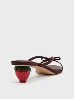 Sonali Bow Strawberry-Heel Mules
