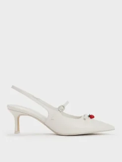 Sonali Strawberry Bow Slingback Pumps