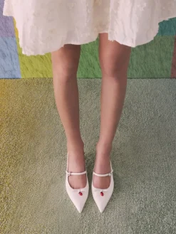 Sonali Strawberry Bow Slingback Pumps
