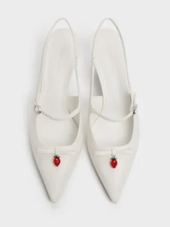 Sonali Strawberry Bow Slingback Pumps