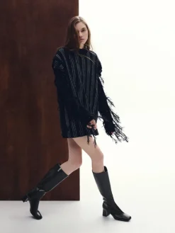 Square-Toe Knee-High Boots