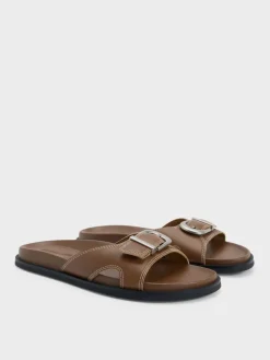 Stitch-Trim Buckled Slides