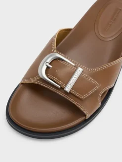 Stitch-Trim Buckled Slides