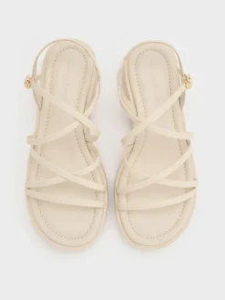 Strappy Ridged-Sole Flatform Sandals