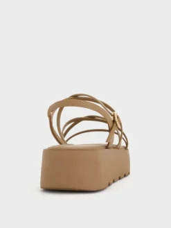 Strappy Ridged-Sole Flatform Sandals