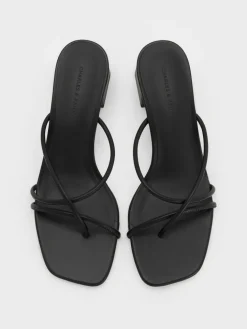 Strappy Toe-Ring Block-Heel Sandals