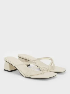 Strappy Toe-Ring Block-Heel Sandals
