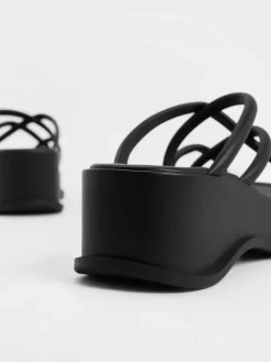 Strappy Tubular Wedge Sandals