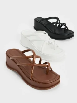 Strappy Tubular Wedge Sandals
