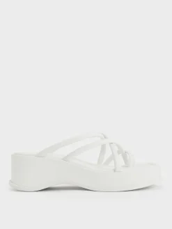 Strappy Tubular Wedge Sandals
