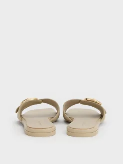 Studded Buckled Slide Sandals