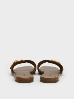 Studded Buckled Slide Sandals