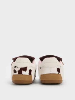 Suede Cow-Print Top-Flap Sneakers